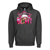 Charcoal Heather breast cancer together we fight with baseball Zipper Hoodie - Artiststas