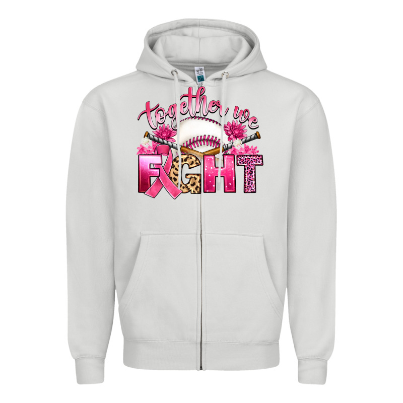 Breast Cancer Together We Fight With Baseball Zipper Hoodie by Artiststas | Teevron