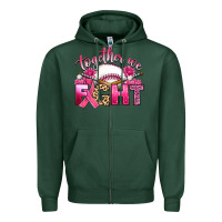 Sports Green breast cancer together we fight with baseball Zipper Hoodie - Artiststas