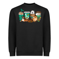 Black dog coffee cups Heavyweight Sweatshirt - texasbilliewilder