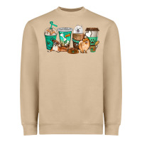 Mushroom dog coffee cups Heavyweight Sweatshirt - texasbilliewilder