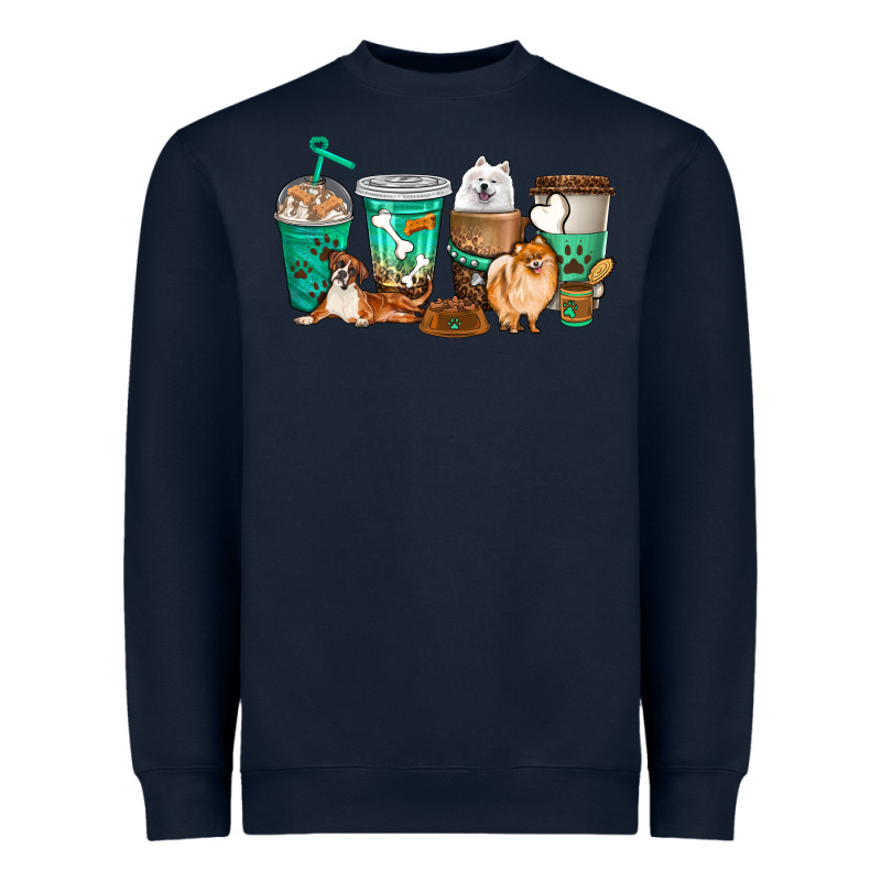 Dog Coffee Cups Heavyweight Sweatshirt by texasbilliewilder | Teevron