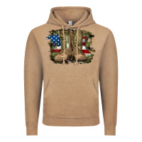 Vintage Coffee american flag with army boots Vintage Hoodie - RanaPortraitStore
