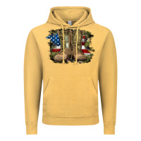 Vintage Mustard american flag with army boots Vintage Hoodie - RanaPortraitStore