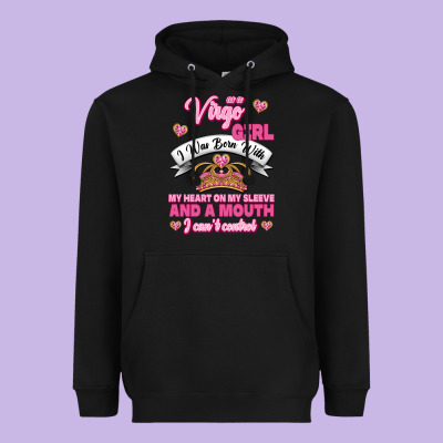 As A Virgo Girl Zodiac Girls Heavyweight Hoodie Designed By Jasminsmagicworld
