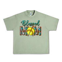 Oil Green western blessed mom with softball Urban Heavy Tee - texasbilliewilder