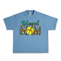 Pebble Blue western blessed mom with softball Urban Heavy Tee - texasbilliewilder