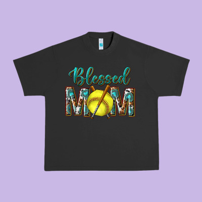 Western Blessed Mom With Softball Urban Heavy Tee Designed By Texasbilliewilder