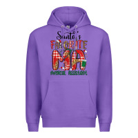 Purple santa favorite medical assistant Premium Hoodie - MaliasSmallBusiness