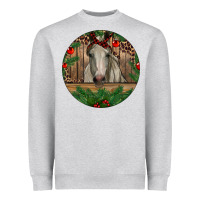 Heather Grey Christmas Horse Heavyweight Sweatshirt - RanaPortraitStore