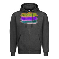 Charcoal Heather Green Purple Cyan Colored Triple Brush Strokes Zipper Hoodie - Bettercallsaul