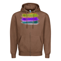 Chestnut Green Purple Cyan Colored Triple Brush Strokes Zipper Hoodie - Bettercallsaul