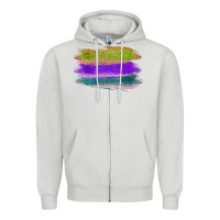 Dove Grey Green Purple Cyan Colored Triple Brush Strokes Zipper Hoodie - Bettercallsaul