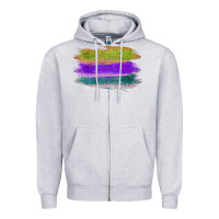Heather Grey Green Purple Cyan Colored Triple Brush Strokes Zipper Hoodie - Bettercallsaul