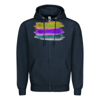 Navy Green Purple Cyan Colored Triple Brush Strokes Zipper Hoodie - Bettercallsaul