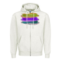 Oatmeal Heather Green Purple Cyan Colored Triple Brush Strokes Zipper Hoodie - Bettercallsaul
