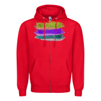Red Green Purple Cyan Colored Triple Brush Strokes Zipper Hoodie - Bettercallsaul