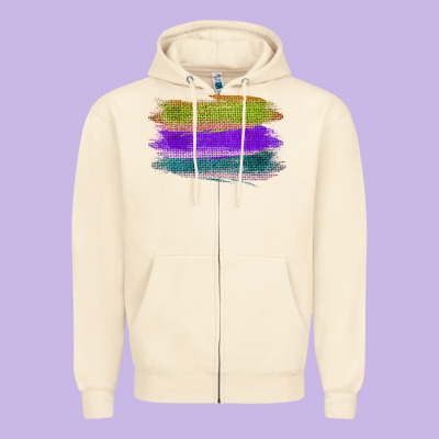 Green Purple Cyan Colored Triple Brush Strokes Zipper Hoodie Designed By Bettercallsaul