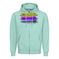 Seafoam Green Purple Cyan Colored Triple Brush Strokes Zipper Hoodie - Bettercallsaul