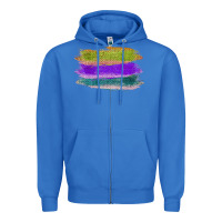 True Royal Green Purple Cyan Colored Triple Brush Strokes Zipper Hoodie - Bettercallsaul