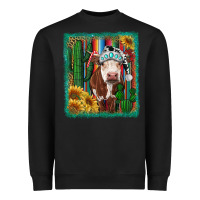 Black Western Christmas Cow Heavyweight Sweatshirt - RanaPortraitStore