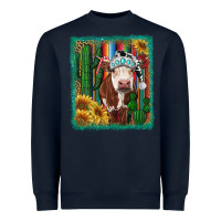 Navy Western Christmas Cow Heavyweight Sweatshirt - RanaPortraitStore