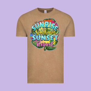 Sunrise Sunburn Sunset Repeat Vintage Tee Designed By Barkaloodesign