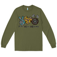 Army Green peace love racing Long Sleeve Tee - CowhideDigitalArt