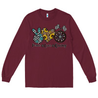 Burgundy peace love racing Long Sleeve Tee - CowhideDigitalArt