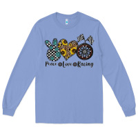 Colony Blue peace love racing Long Sleeve Tee - CowhideDigitalArt
