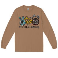 Toasted Coconut peace love racing Long Sleeve Tee - CowhideDigitalArt