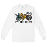 White peace love racing Long Sleeve Tee - CowhideDigitalArt