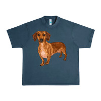 Midnight Navy dachshund Urban Heavy Tee - RanaPortraitStore