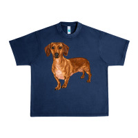 Navy dachshund Urban Heavy Tee - RanaPortraitStore