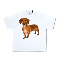 White dachshund Urban Heavy Tee - RanaPortraitStore