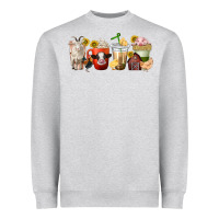 Heather Grey farm animals coffee cups Heavyweight Sweatshirt - texasbilliewilder