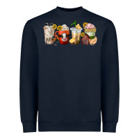 Navy farm animals coffee cups Heavyweight Sweatshirt - texasbilliewilder