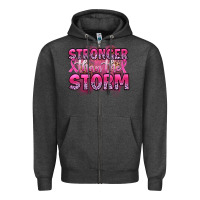 Charcoal Heather stronger than the storm Zipper Hoodie - Artiststas
