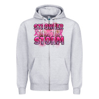 Heather Grey stronger than the storm Zipper Hoodie - Artiststas