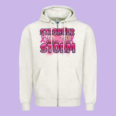Stronger Than The Storm Zipper Hoodie Designed By Artiststas