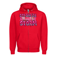 Red stronger than the storm Zipper Hoodie - Artiststas