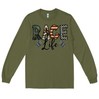Army Green race life Long Sleeve Tee - CowhideDigitalArt