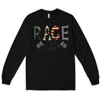 Black race life Long Sleeve Tee - CowhideDigitalArt