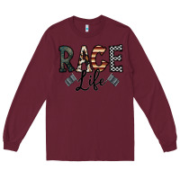 Burgundy race life Long Sleeve Tee - CowhideDigitalArt
