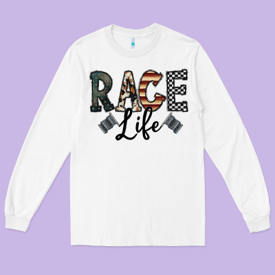 Race Life Long Sleeve Tee Designed By Cowhidedigitalart