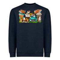 Navy farm truck coffee cups Heavyweight Sweatshirt - texasbilliewilder
