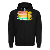 Black Colored Triple Sunflower Brush Strokes Zipper Hoodie - Bettercallsaul