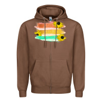 Chestnut Colored Triple Sunflower Brush Strokes Zipper Hoodie - Bettercallsaul