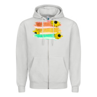 Dove Grey Colored Triple Sunflower Brush Strokes Zipper Hoodie - Bettercallsaul