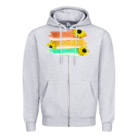 Heather Grey Colored Triple Sunflower Brush Strokes Zipper Hoodie - Bettercallsaul